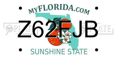 Z62FJB Florida License Plate