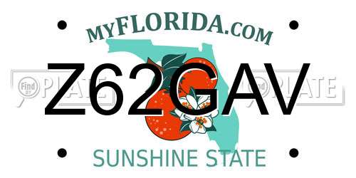 Z62GAV Florida License Plate