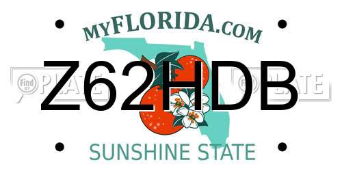Z62HDB Florida License Plate