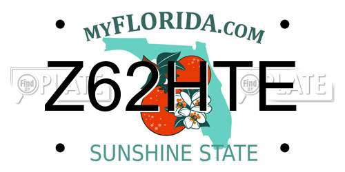 Z62HTE Florida License Plate