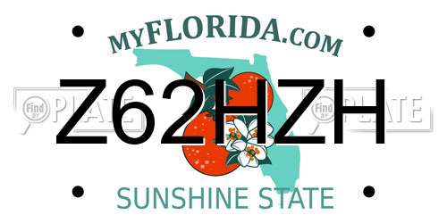 Z62HZH Florida License Plate