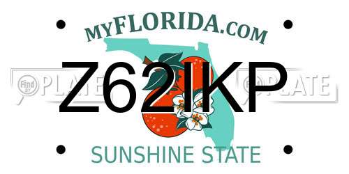 Z62IKP Florida License Plate