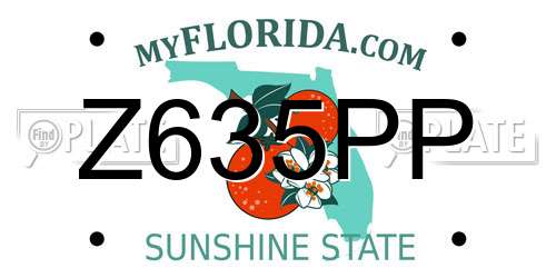 Z635PP Florida License Plate