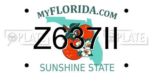 Z637II Florida License Plate