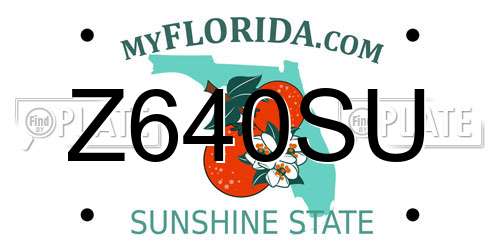 Z640SU Florida License Plate