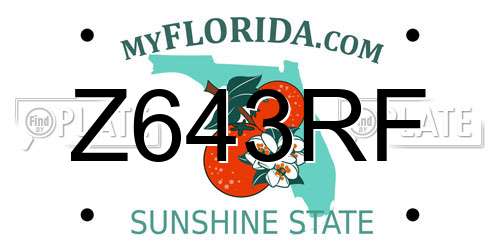 Z643RF Florida License Plate