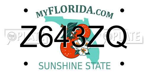 Z643ZQ Florida License Plate