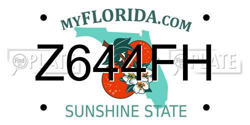 Z644FH Florida License Plate