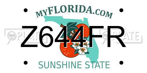 Z644FR Florida License Plate