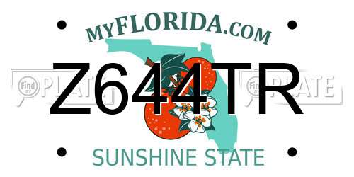 Z644TR Florida License Plate