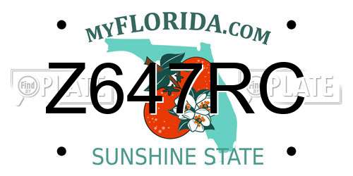 Z647RC Florida License Plate