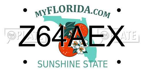 Z64AEX Florida License Plate