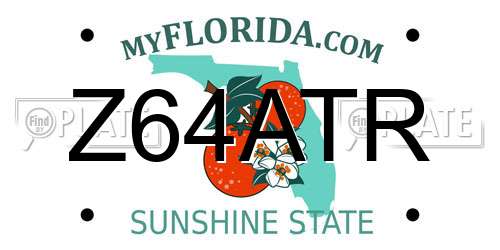 Z64ATR Florida License Plate