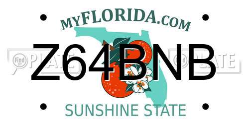 Z64BNB Florida License Plate