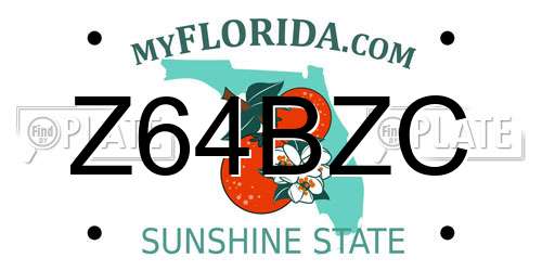 Z64BZC Florida License Plate