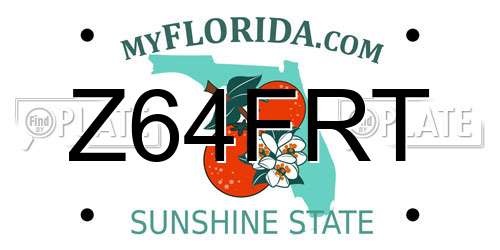 Z64FRT Florida License Plate