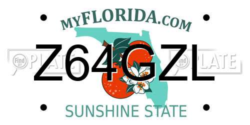 Z64GZL Florida License Plate