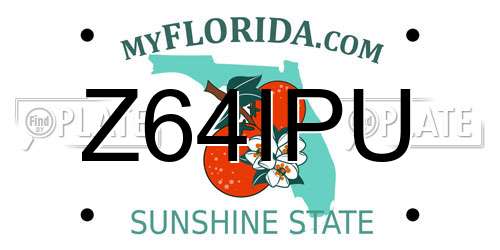 Z64IPU Florida License Plate