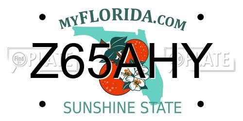 Z65AHY Florida License Plate