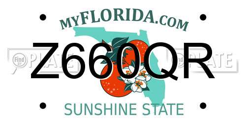 Z660QR Florida License Plate