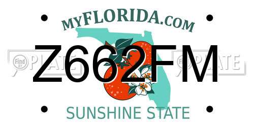 Z662FM Florida License Plate