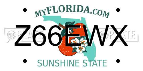 Z66EWX Florida License Plate