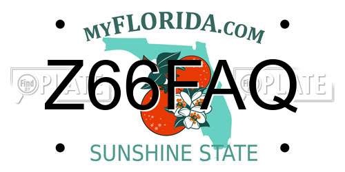 Z66FAQ Florida License Plate
