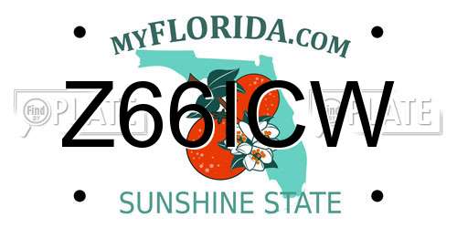 Z66ICW Florida License Plate