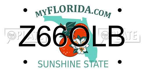 Z66OLB Florida License Plate