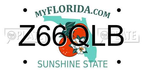 Z66QLB Florida License Plate
