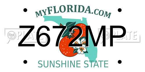 Z672MP Florida License Plate