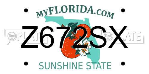 Z672SX Florida License Plate