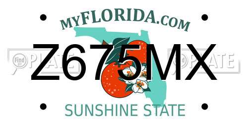 Z675MX Florida License Plate