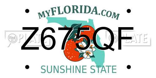 Z675QF Florida License Plate