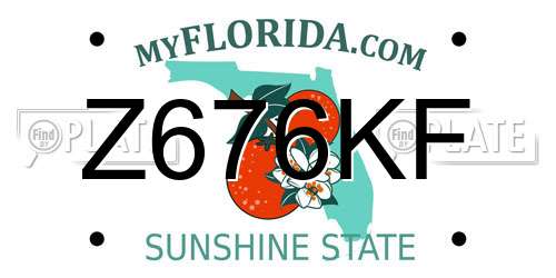 Z676KF Florida License Plate