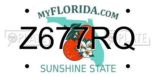 Z677RQ Florida License Plate