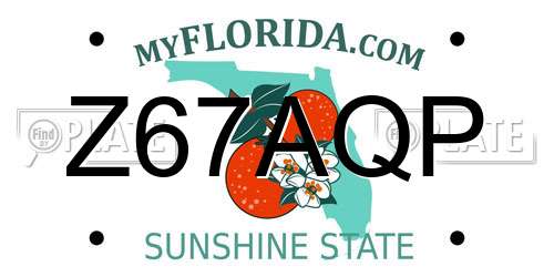 Z67AQP Florida License Plate