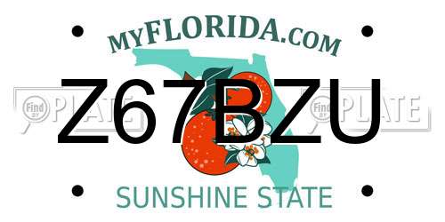 Z67BZU Florida License Plate