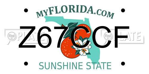 Z67CCF Florida License Plate
