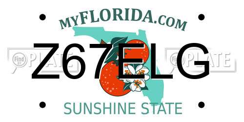 Z67ELG Florida License Plate