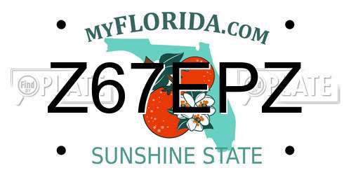 Z67EPZ Florida License Plate