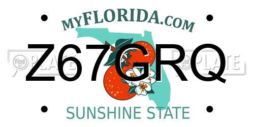 Z67GRQ Florida License Plate