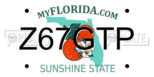 Z67GTP Florida License Plate