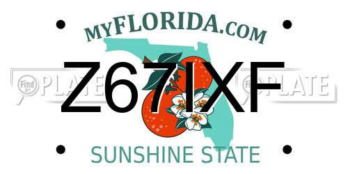 Z67IXF Florida License Plate