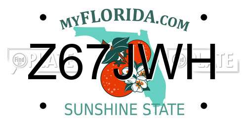 Z67JWH Florida License Plate