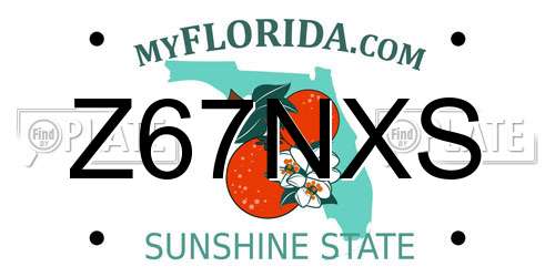 Z67NXS Florida License Plate