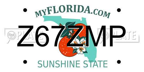 Z67ZMP Florida License Plate