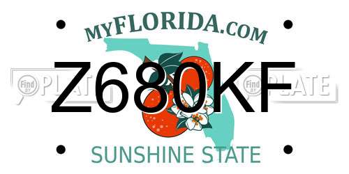 Z680KF Florida License Plate
