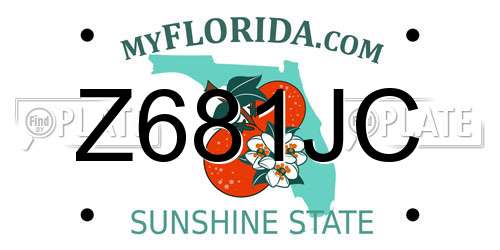 Z681JC Florida License Plate