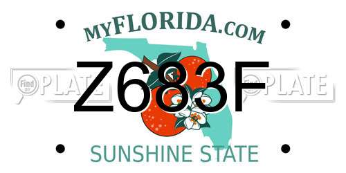 Z683F Florida License Plate